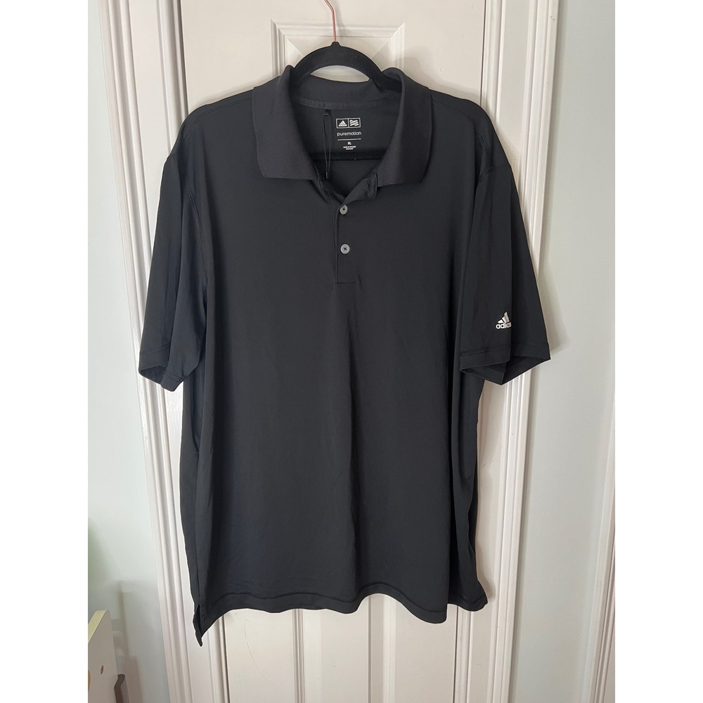 Adidas Golf Puremotion Polo Shirt Mens XL Black Short Sleeve Performance Top